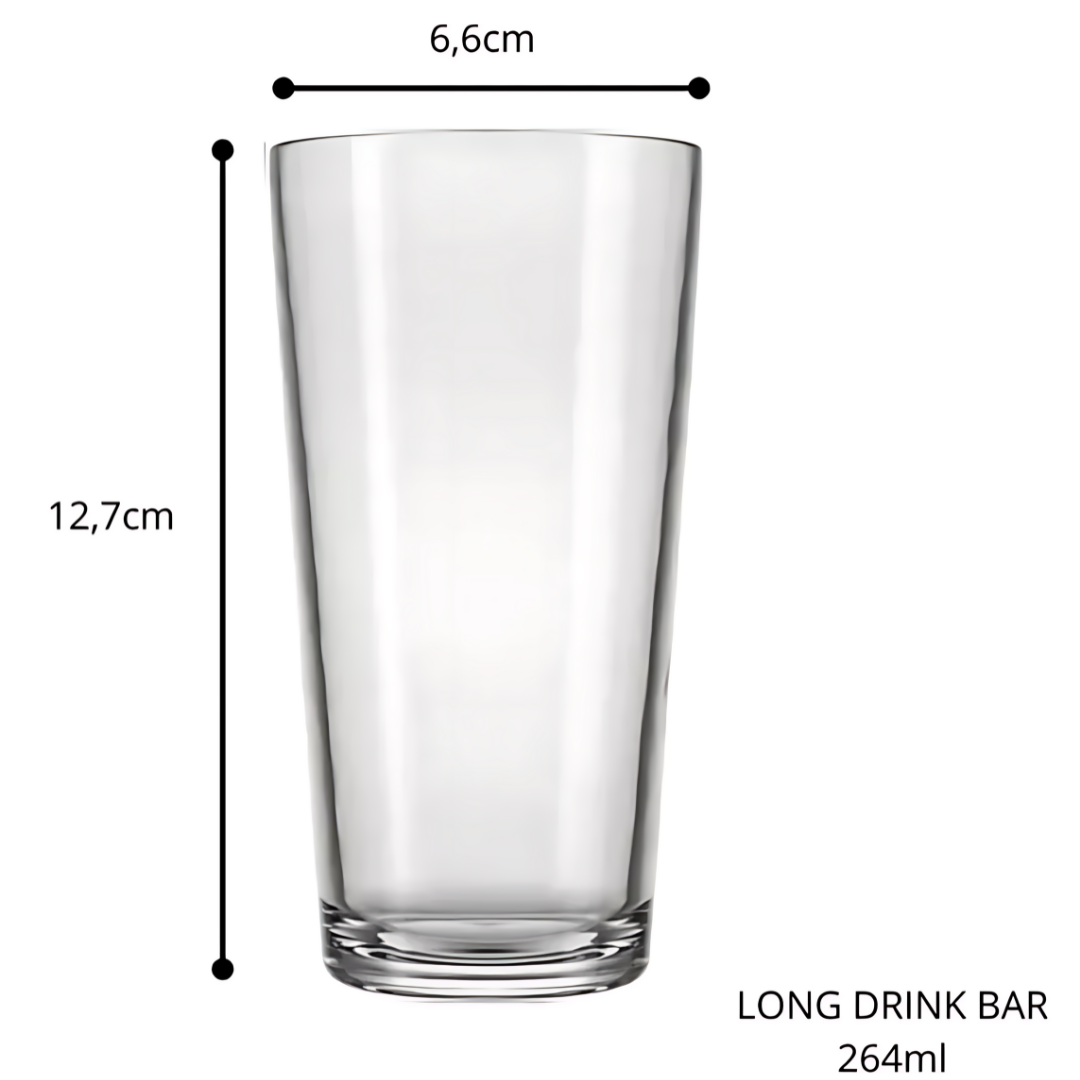 Copo Bar Long Drink 264Ml - Cx 24 Unidades
