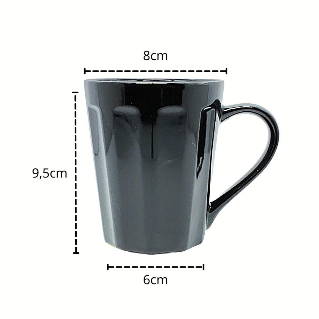 Caneca Canelada Preto Rr  - Cx 12 Unidades