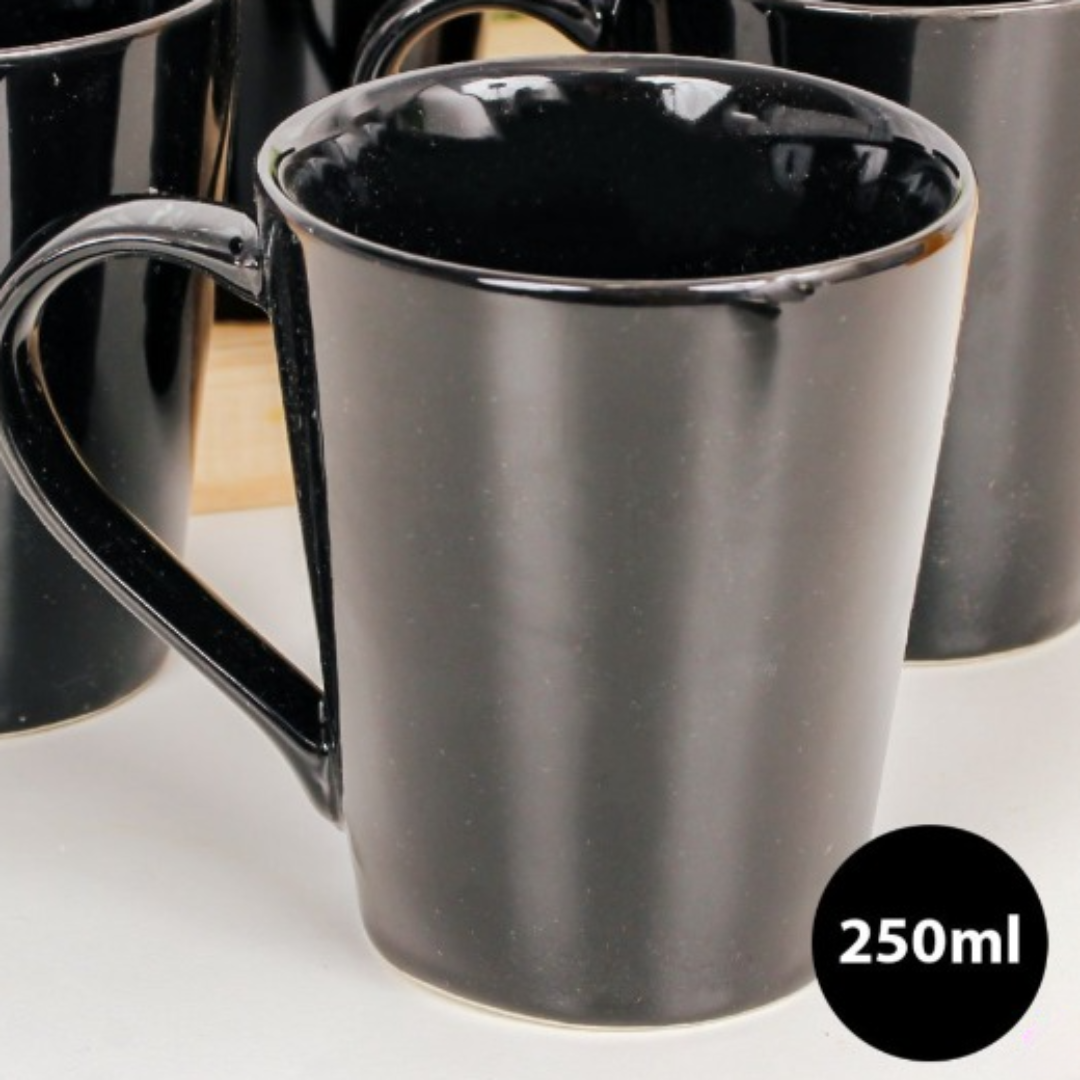 Caneca Tulipa 250Ml Preta Rr - Cx 12 Unidades