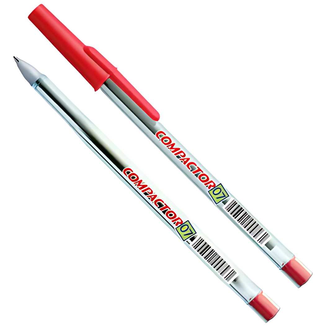 Caneta Esf 07 Vermelha Compactor  - Cx 50 Unidades