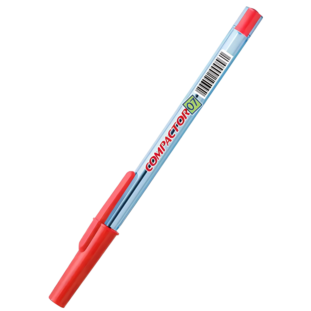 Caneta Esf 07 Vermelha Compactor  - Cx 50 Unidades