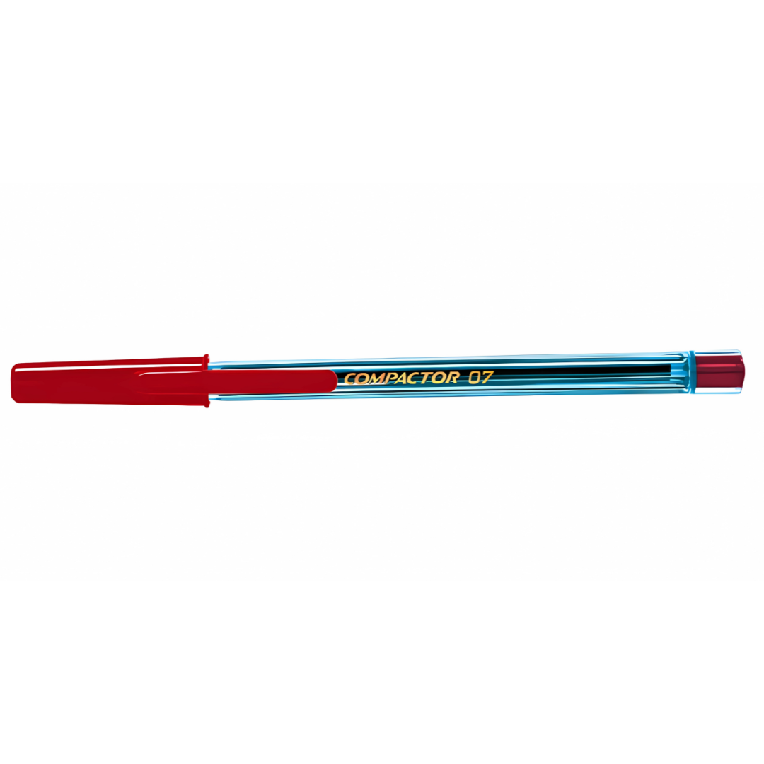 Caneta Esf 07 Vermelha Compactor  - Cx 50 Unidades