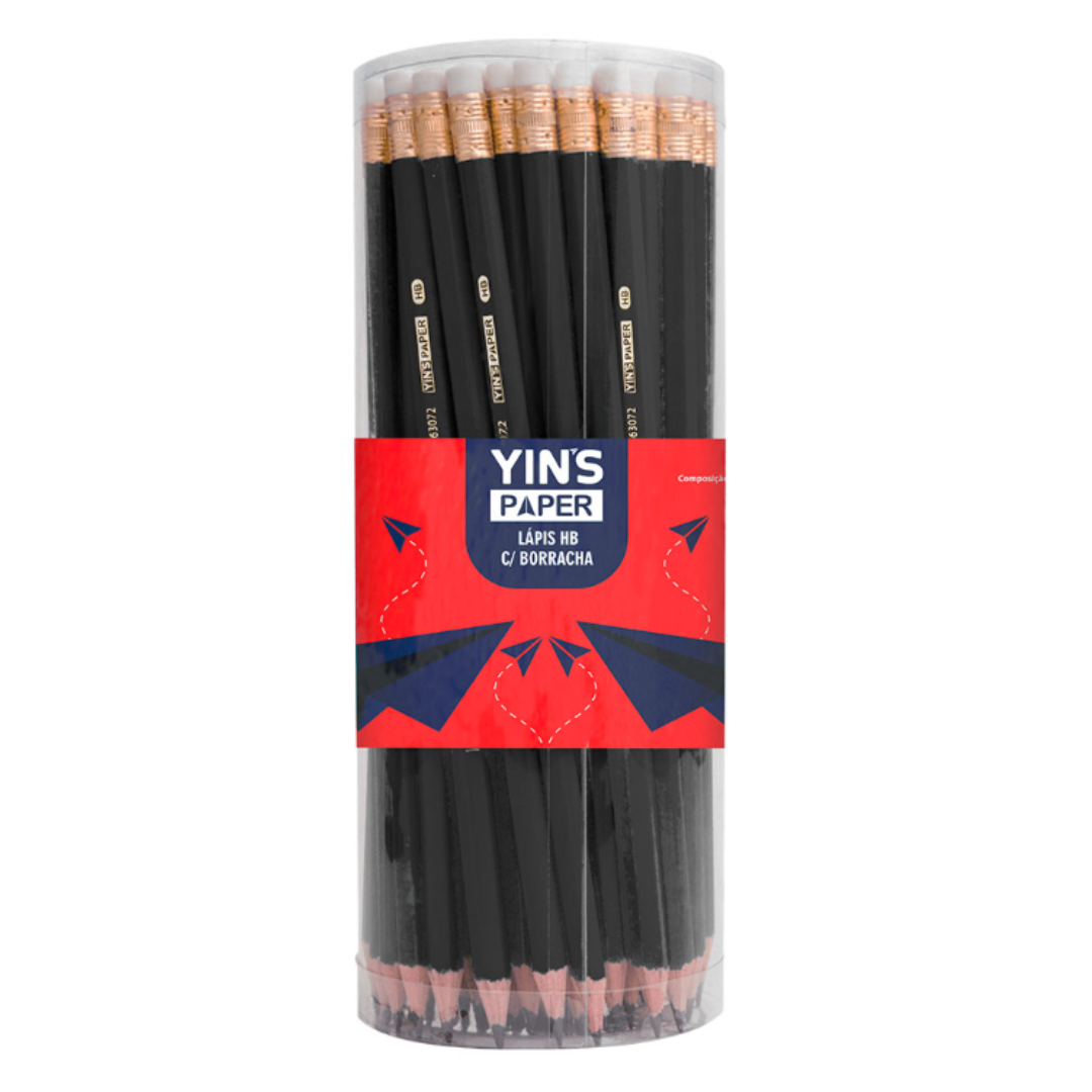 Lapis Grafite Hb Resina Pt C/Borr Yins  - Cx 24 Unidades