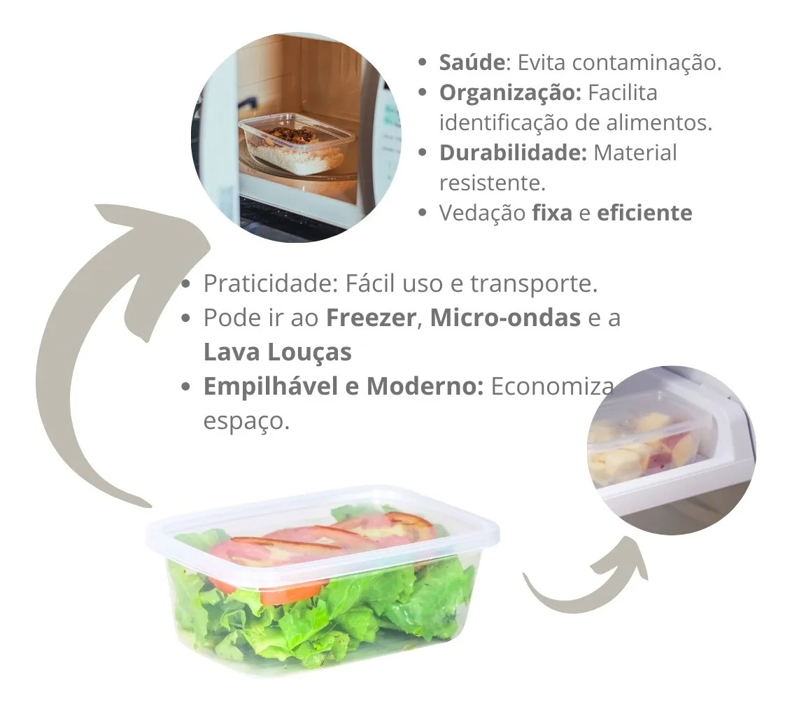 Pote Retangular 800Ml Alvini  - Cx 12 Unidades