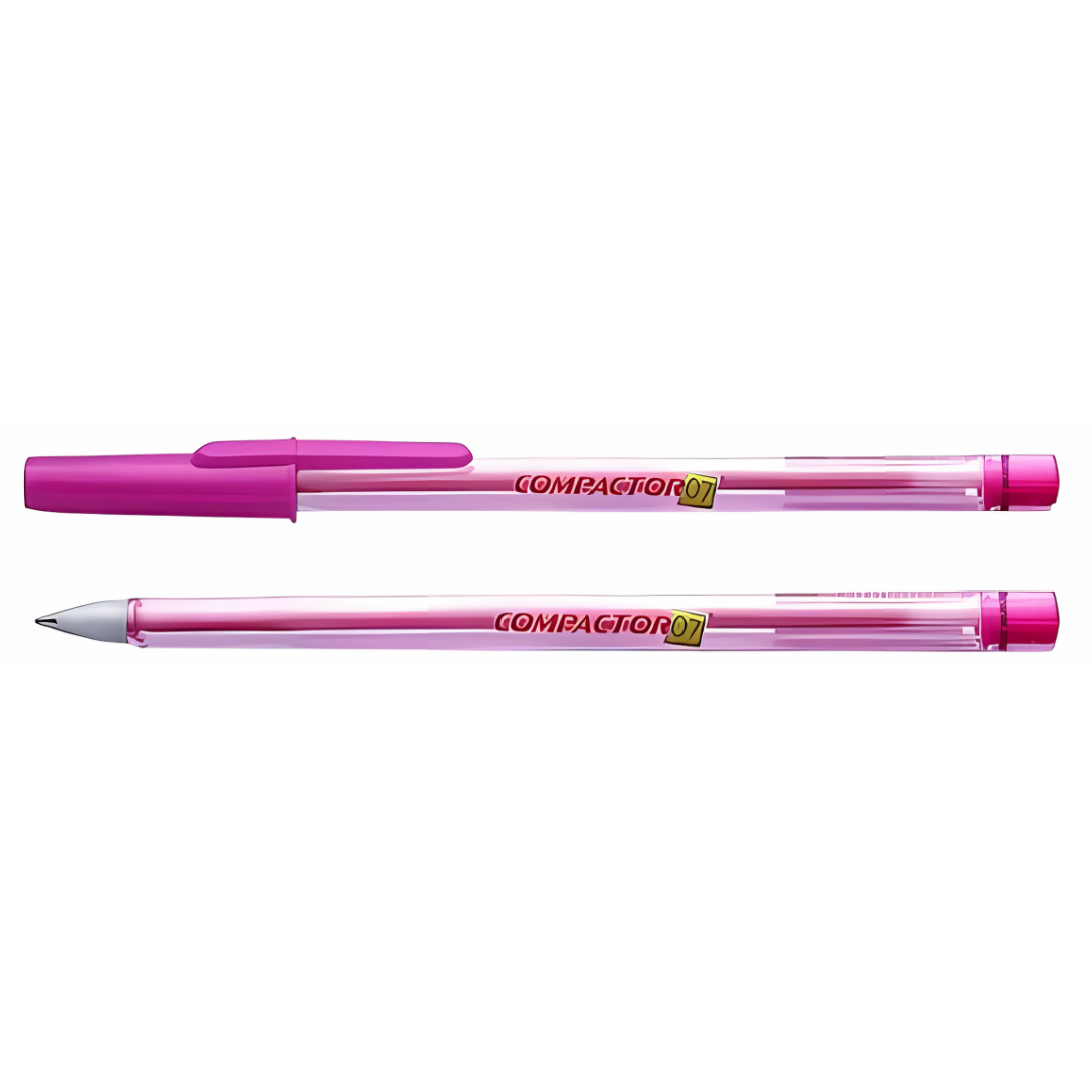 Caneta Esferográfica 0,7Mm Pink Compactor - Cx 25 Unidades