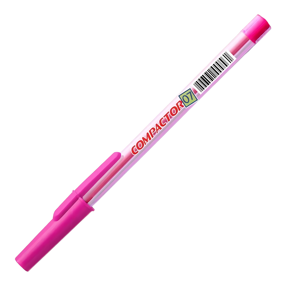 Caneta Esferográfica 0,7Mm Pink Compactor - Cx 25 Unidades