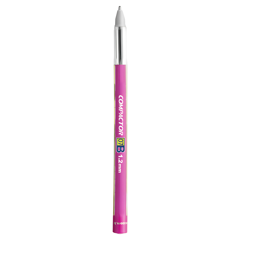 Caneta Esferográfica 0,7Mm Pink Compactor - Cx 25 Unidades