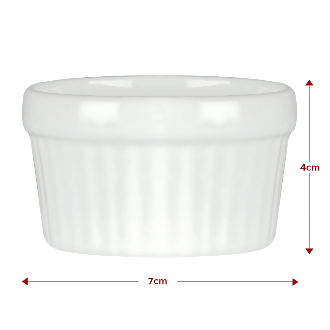 Ramequim De Porcelana Classic Branca Coliseu  - Cx 12 Unidades