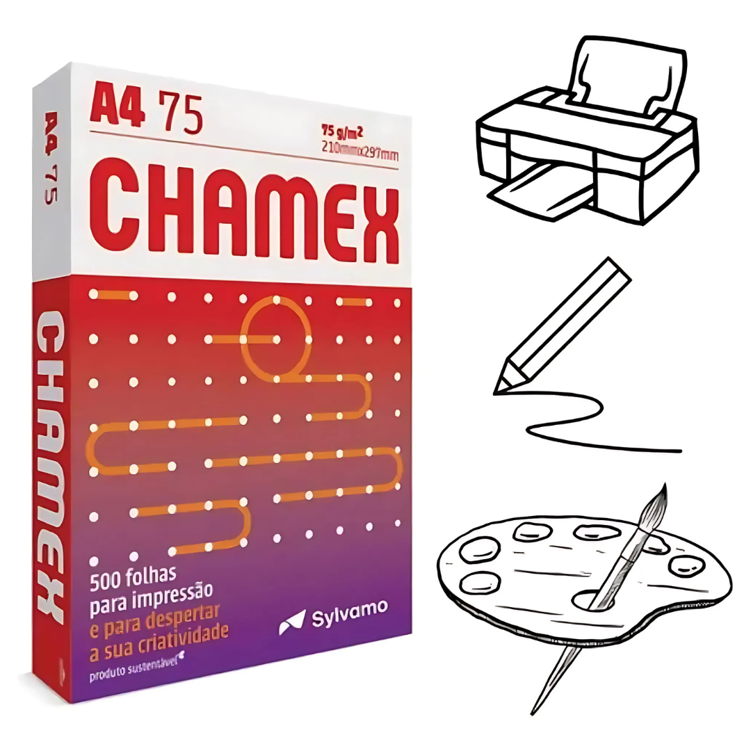 Papel Chamex Office A4 500Fls - Cx 12 Unidades