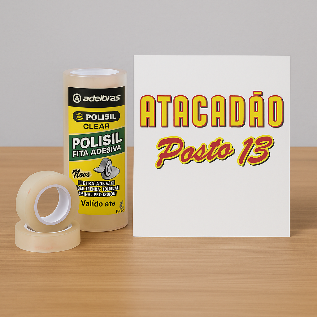 Fita Poli Trans Clear 12X10 Adelbras  - Cx 10 Unidades