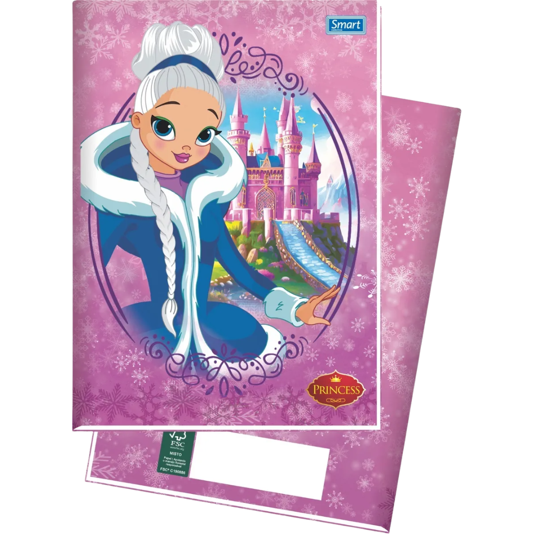 Caderno 1/4 Princess Broch Cd 80Fls Smart  - Cx 12 Unidades
