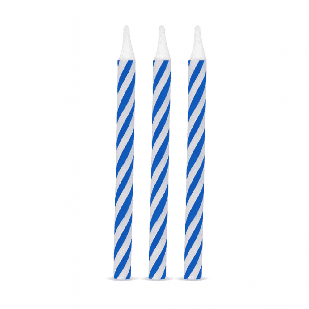Vela Palito 5Cm Azul/Branco - Cx 12 Unidades