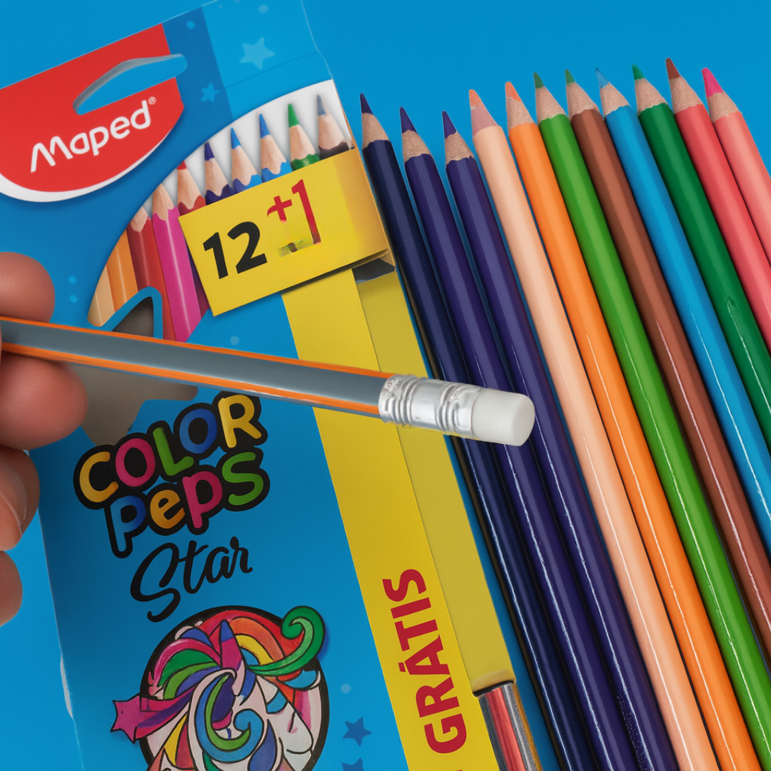 Lapis De Cor Colorpeps Star 12 Cores Maped  - Cx 6 Unidades