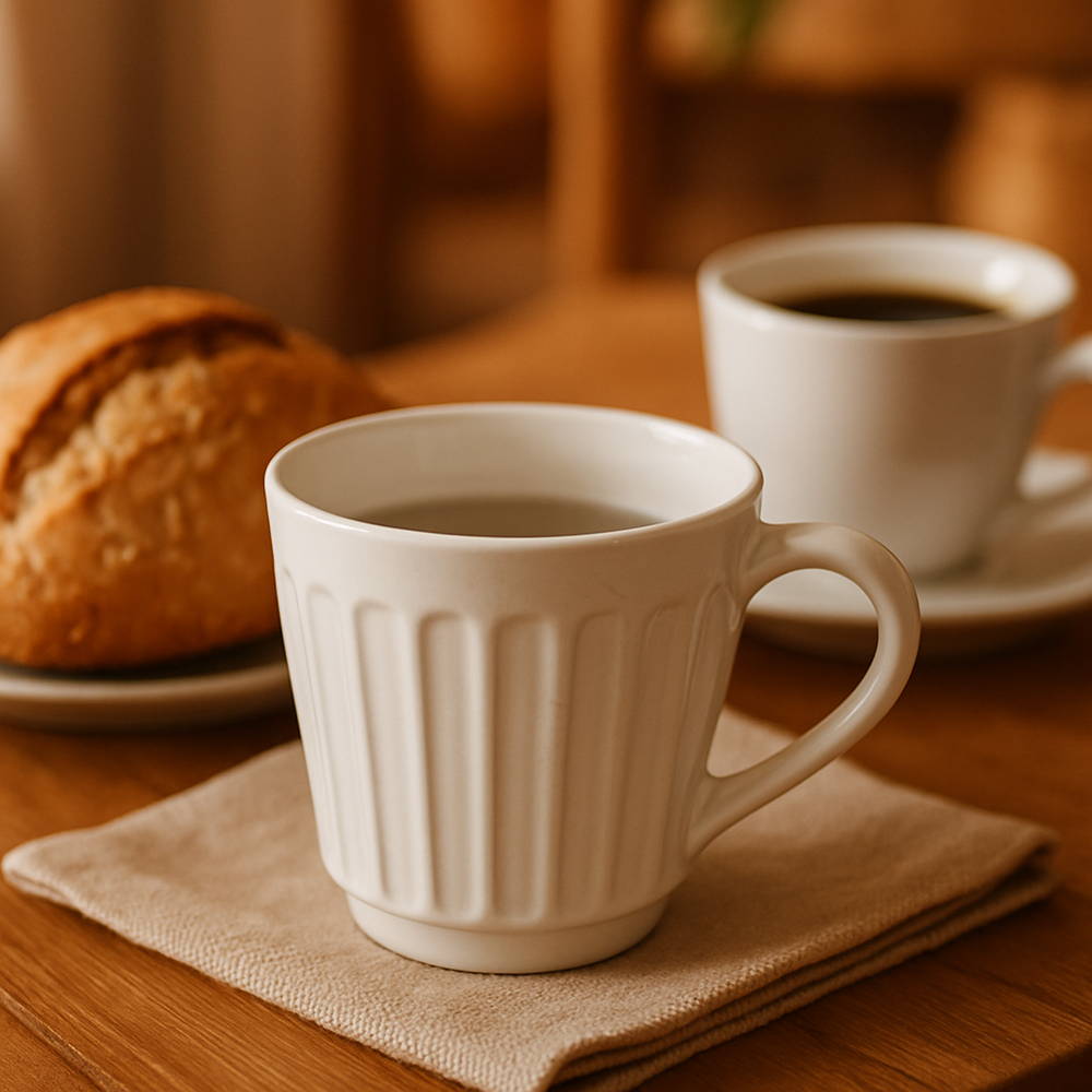 Caneca Canelada Branca 150Ml Horacilio  - Cx 12 Unidades