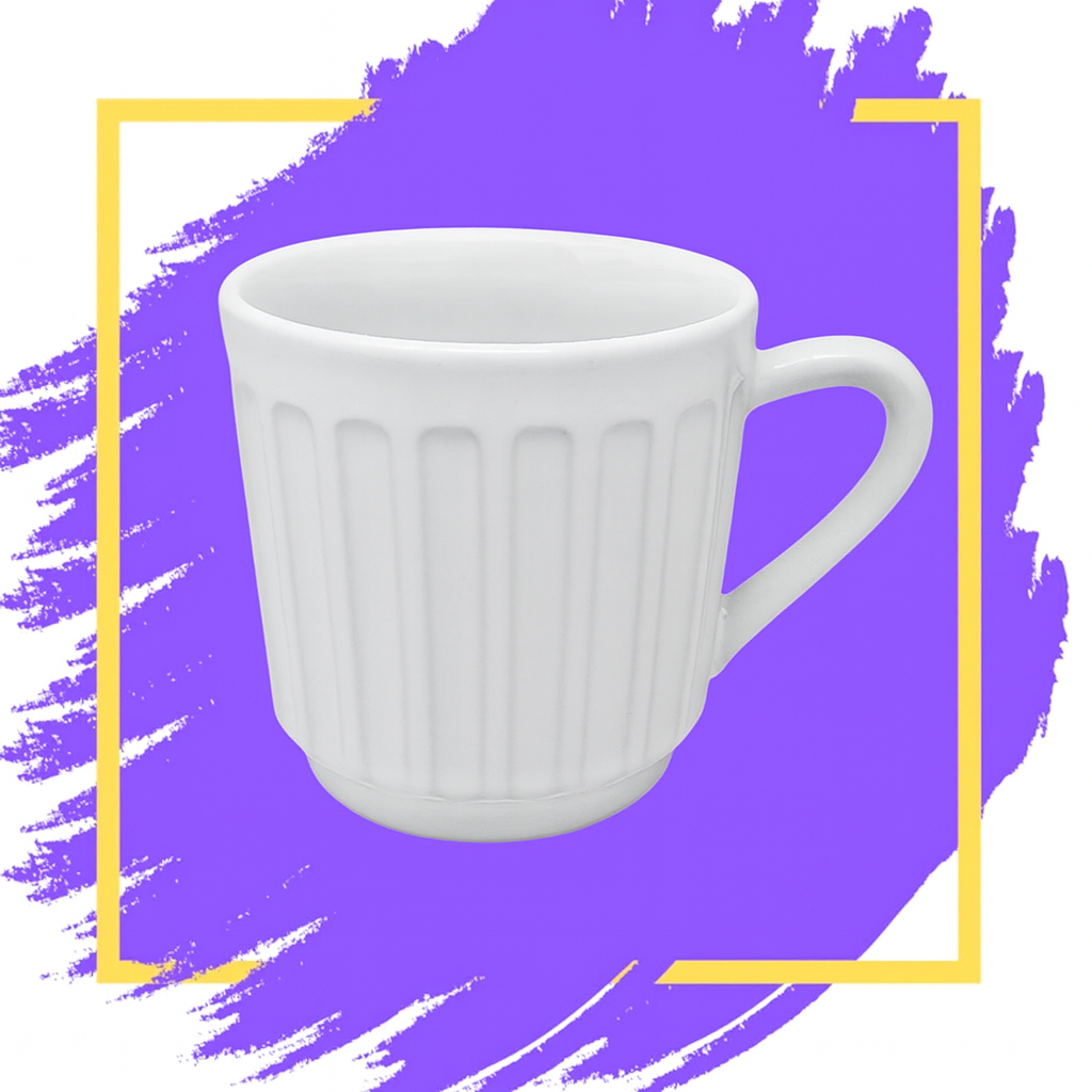 Caneca Canelada Branca 150Ml Horacilio  - Cx 12 Unidades