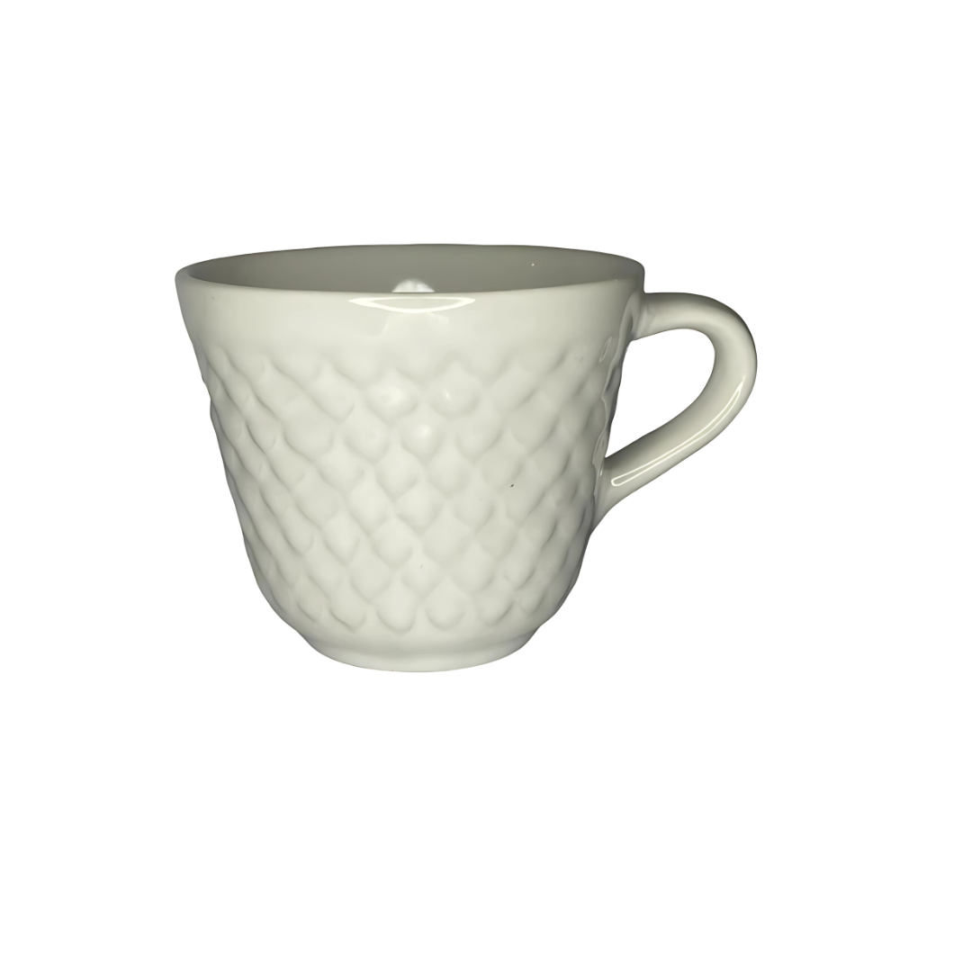 Xícara Café Relevo Cônica Branca Horacílio - Cx 24 Unidades