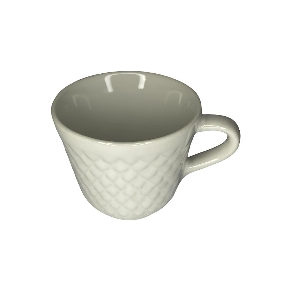 Xícara Café Relevo Cônica Branca Horacílio - Cx 24 Unidades