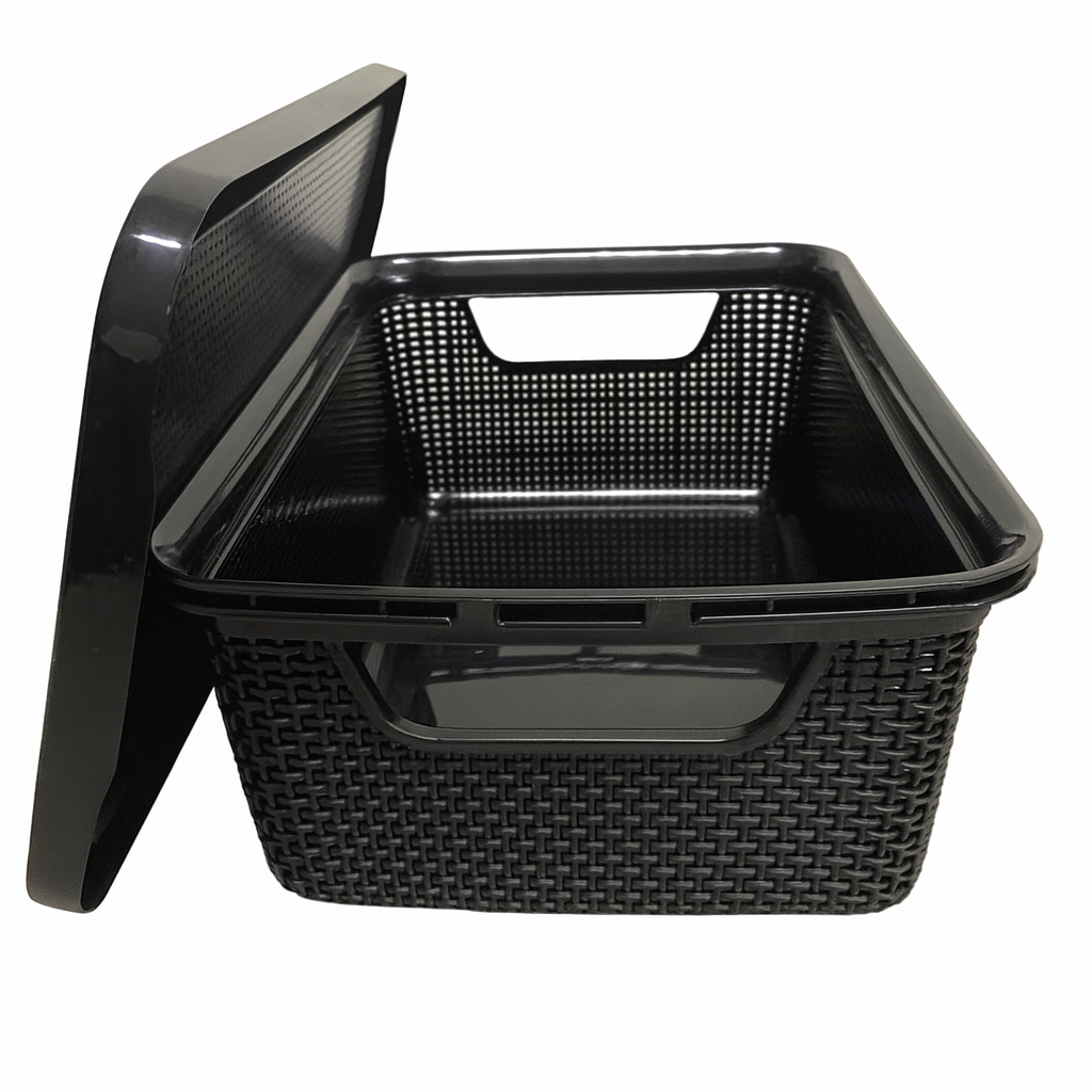 Organizador Jutta Com Tampa Preta 2L Arqplast - Cx 12 Unidades