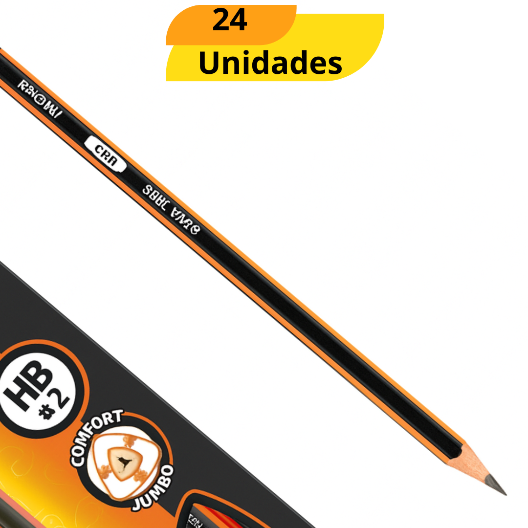 Lapis Grafite Hb Jumbo Blackpeps Maped - Cx 24 Unidades