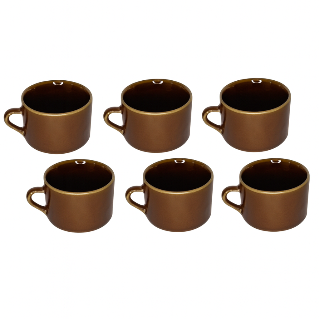 Caneca Cha Lisa Avulso Marrom Horacilio - Cx 12 Unidades