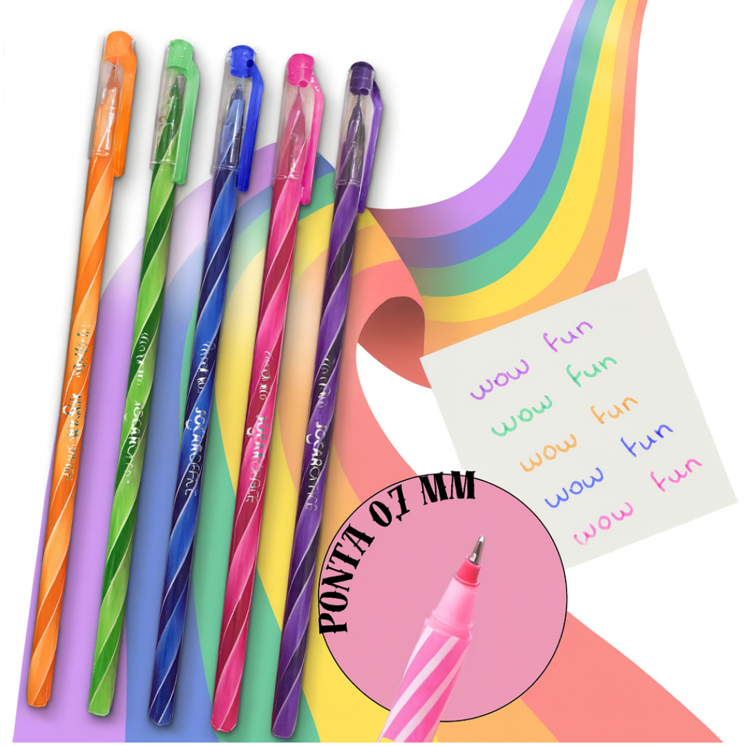 Caneta Esf 0,7Mm Perfumada Wow Fun Leo e Leo - Cx 24 Unidades