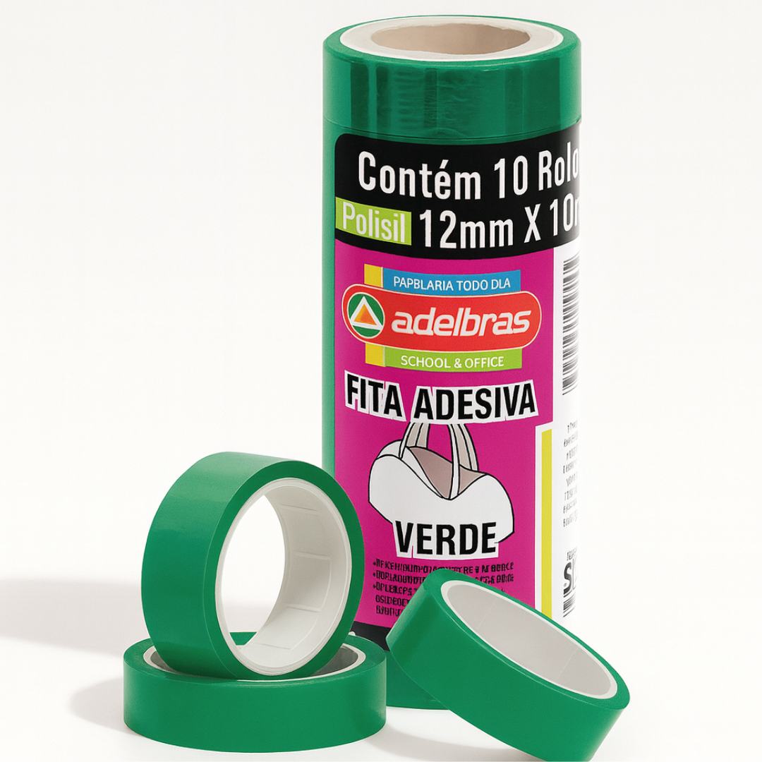 Fita Polisil Vrd 12X10 Uni Adelbras  - Cx 10 Unidades