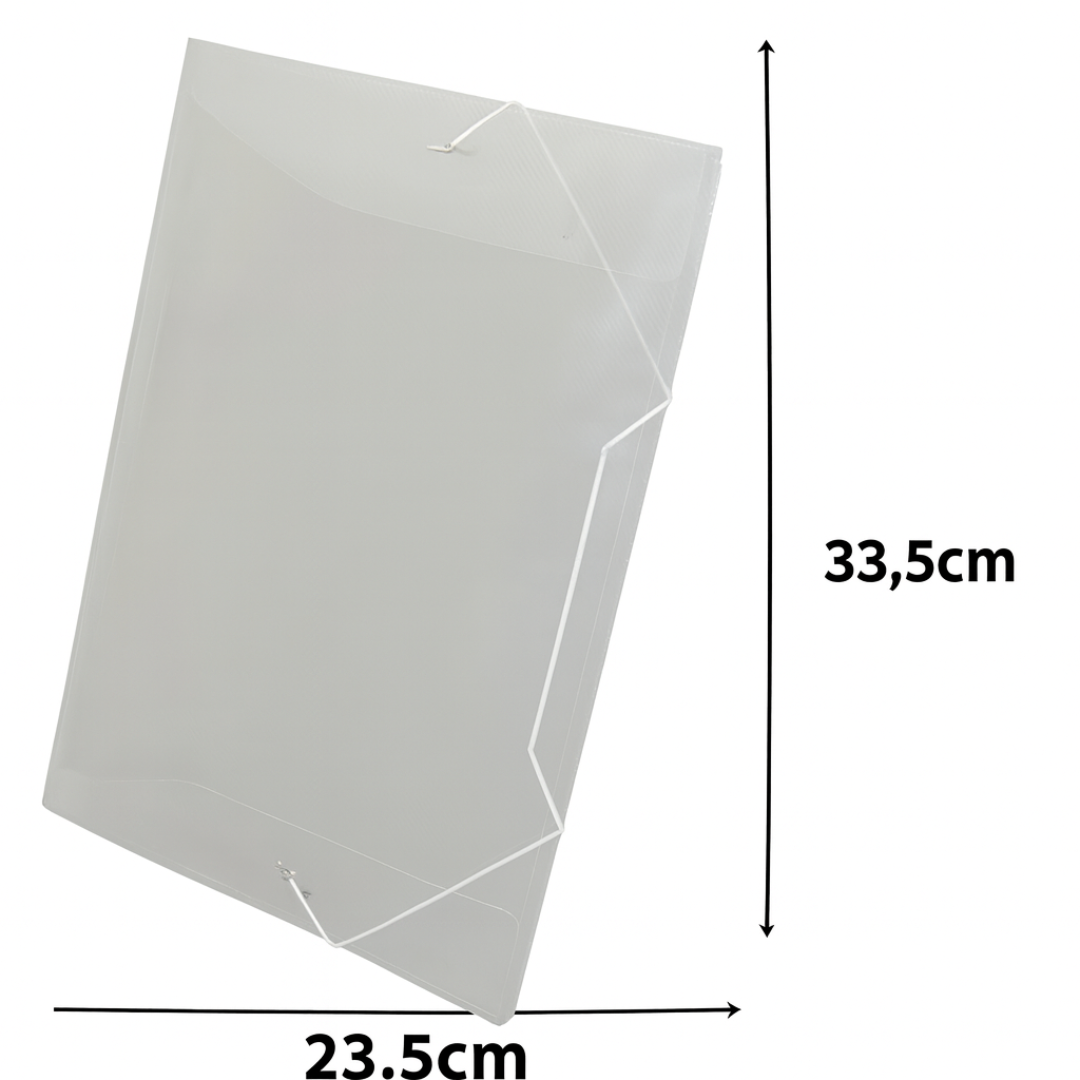 Pasta Elastico Oficio Cristal Acp - Cx 12 Unidades