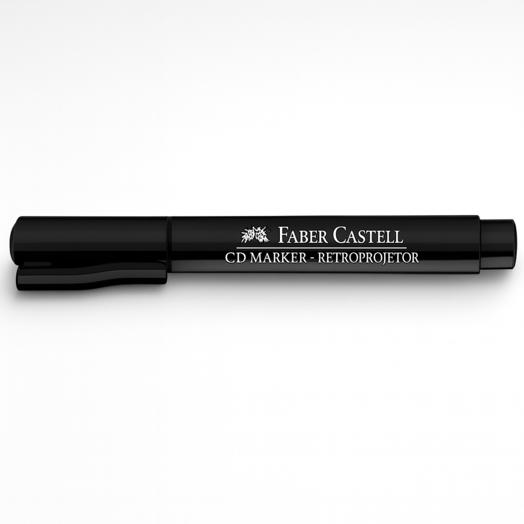 Caneta Para Retroprojetor Preta Faber-Castell - Cx 12 Unidades