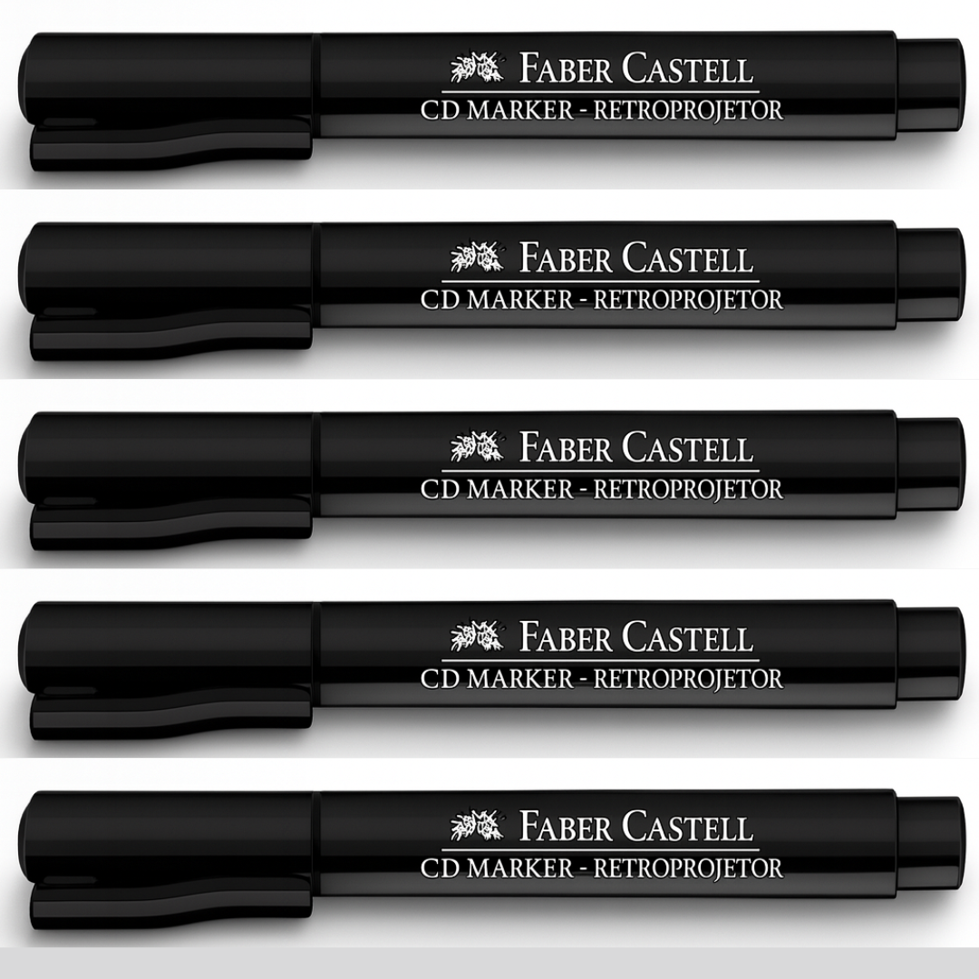 Caneta Para Retroprojetor Preta Faber-Castell - Cx 12 Unidades