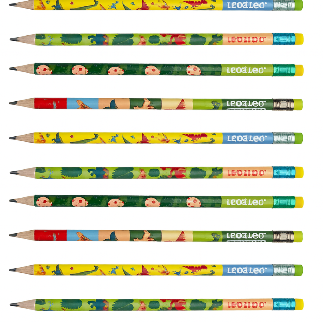 Lapis Grafite Hb Com Borracha Dinossauro Estampa Sortida - Cx 24 Unidades