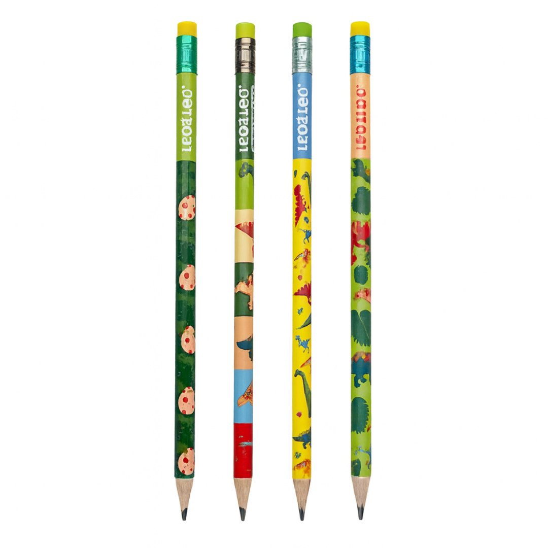 Lapis Grafite Hb Com Borracha Dinossauro Estampa Sortida - Cx 24 Unidades