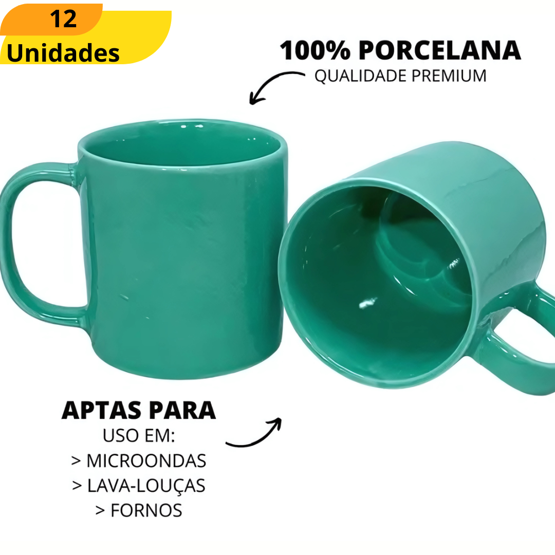 Caneca Reta 200ml Verde RR - Cx 12 Unidades