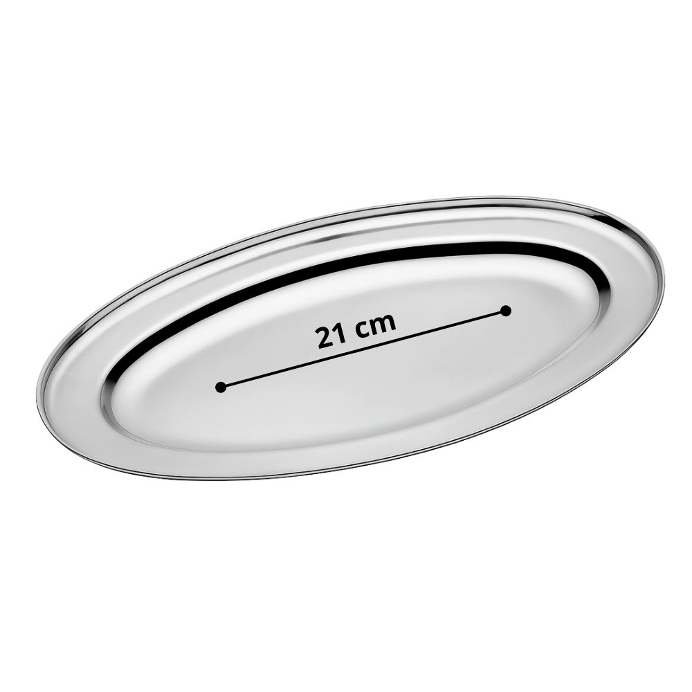 Bandeja Oval Inox 21Cm Chazak - Cx 24 Unidades