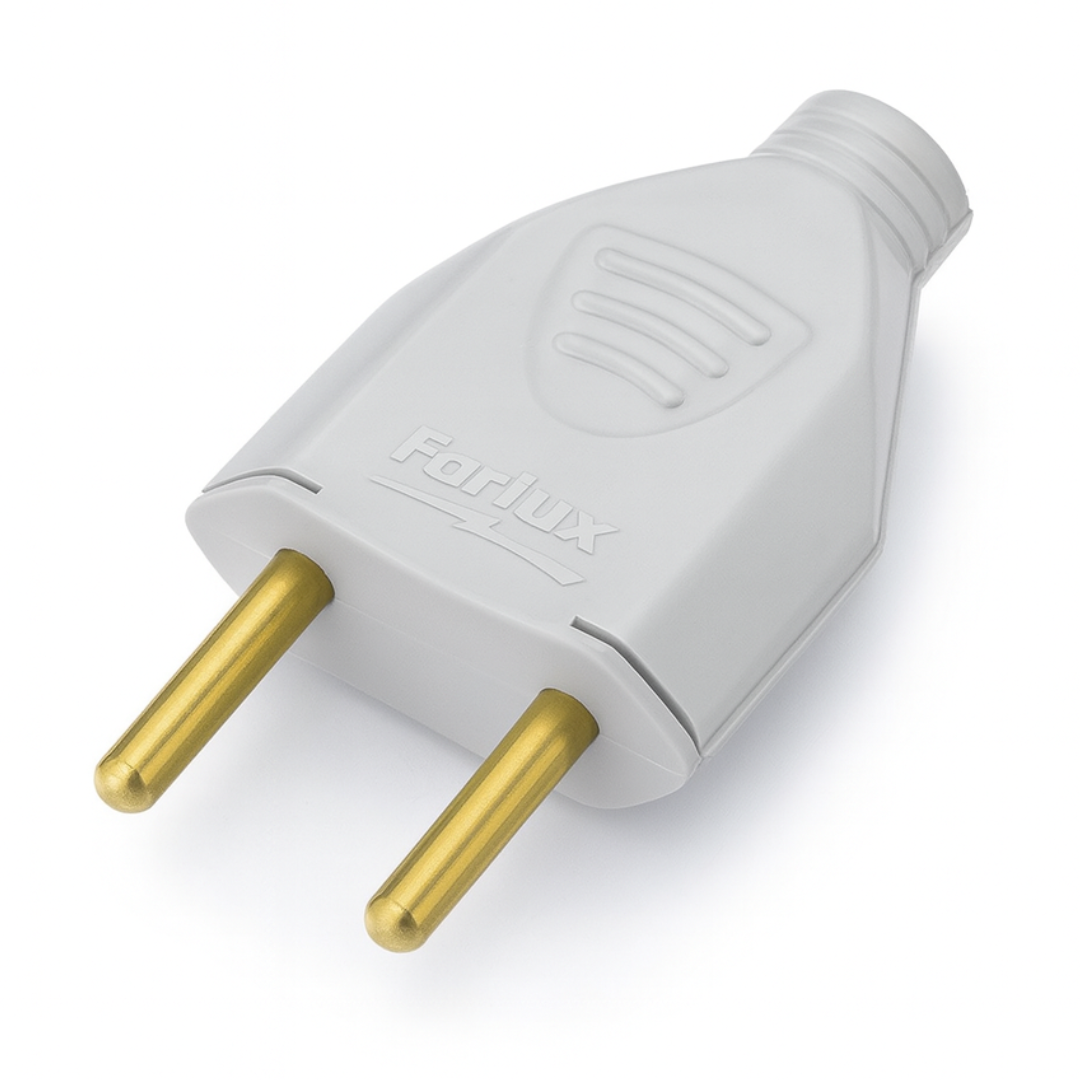Pino Macho Desm Bipolar Br 2Pt 10A/250V Forlux - Cx 12 Unidades
