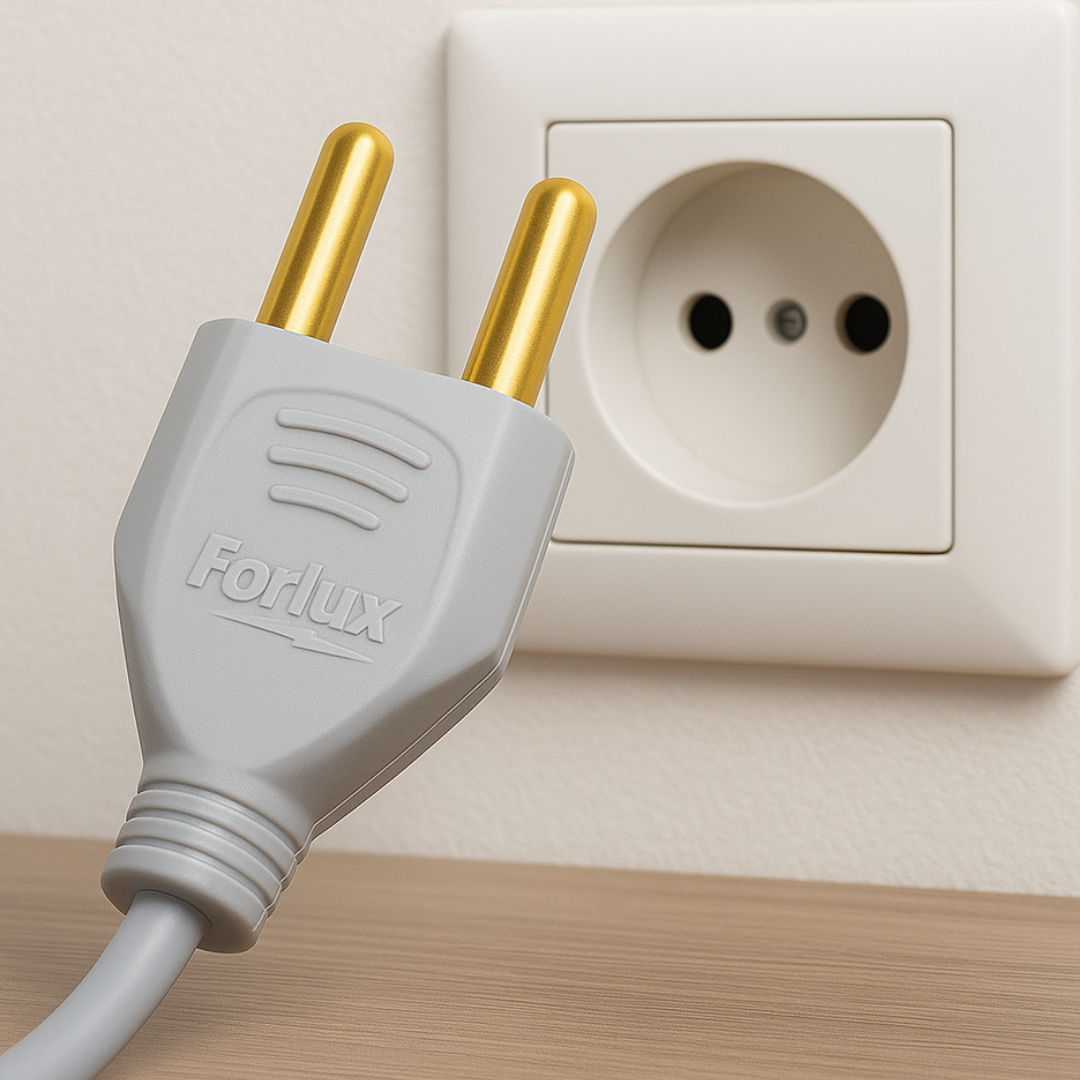 Pino Macho Desm Bipolar Br 2Pt 10A/250V Forlux - Cx 12 Unidades