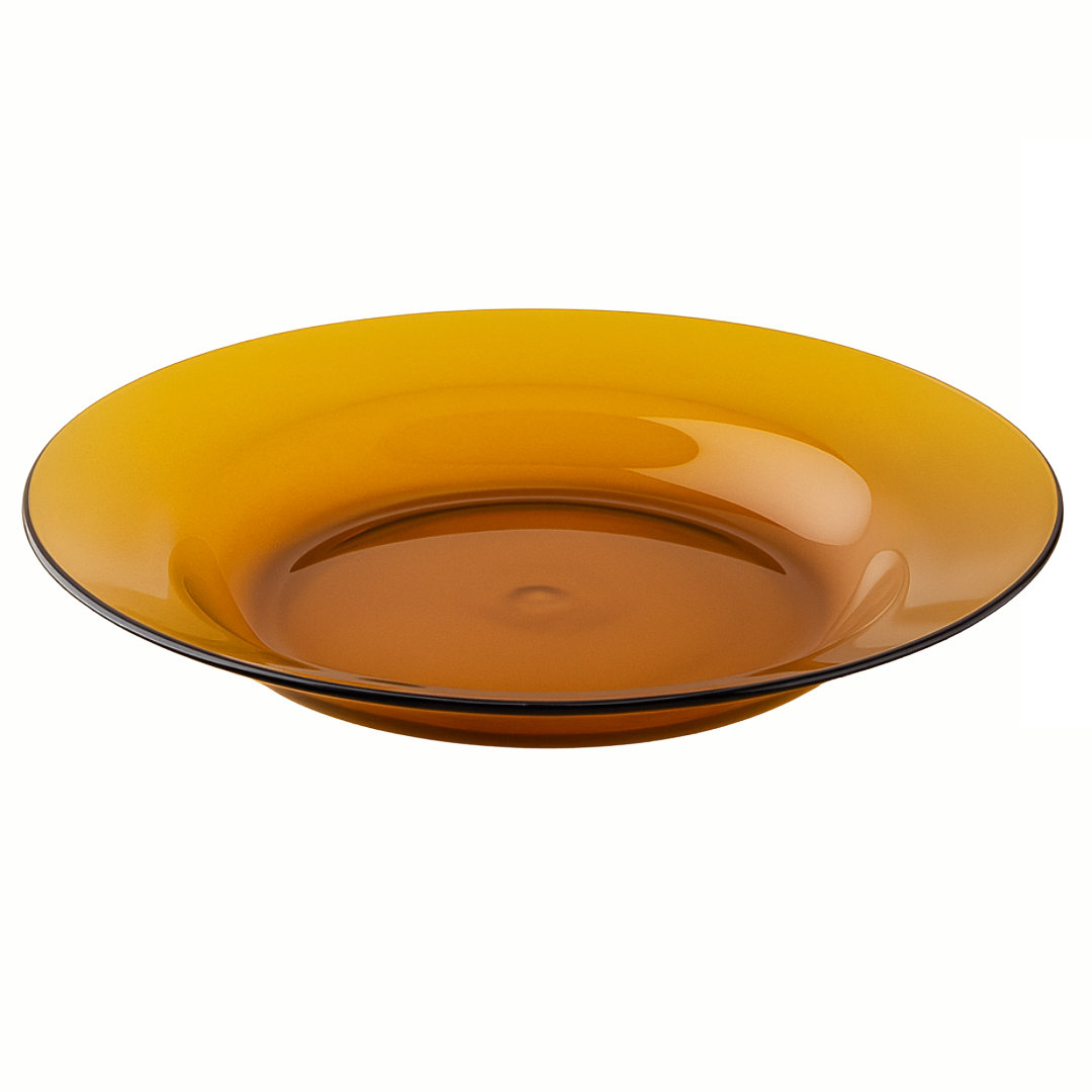 Prato Ambar Liso 22,6Cm Original Glass  - Cx 12 Unidades