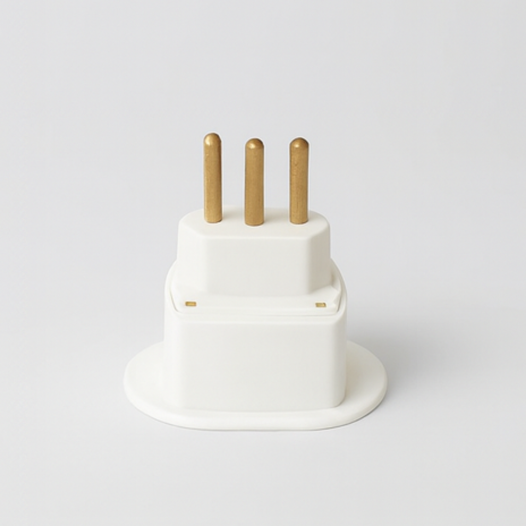Pino Adaptador Tripolar Branco 2Pt 10A/250V Forlux  - Cx 12 Unidades