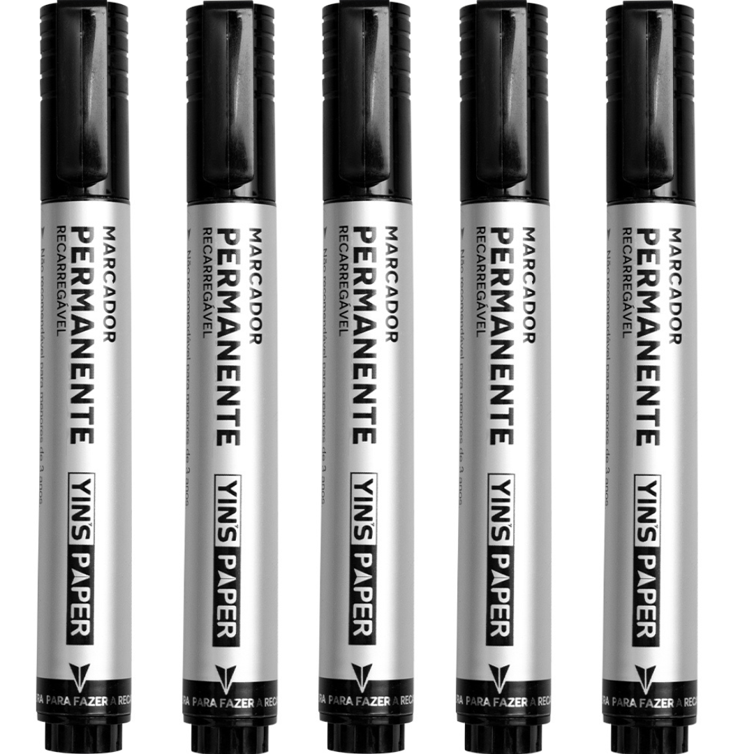 Marcador Permanente Recarr Pt Yins - Cx 24 Unidades