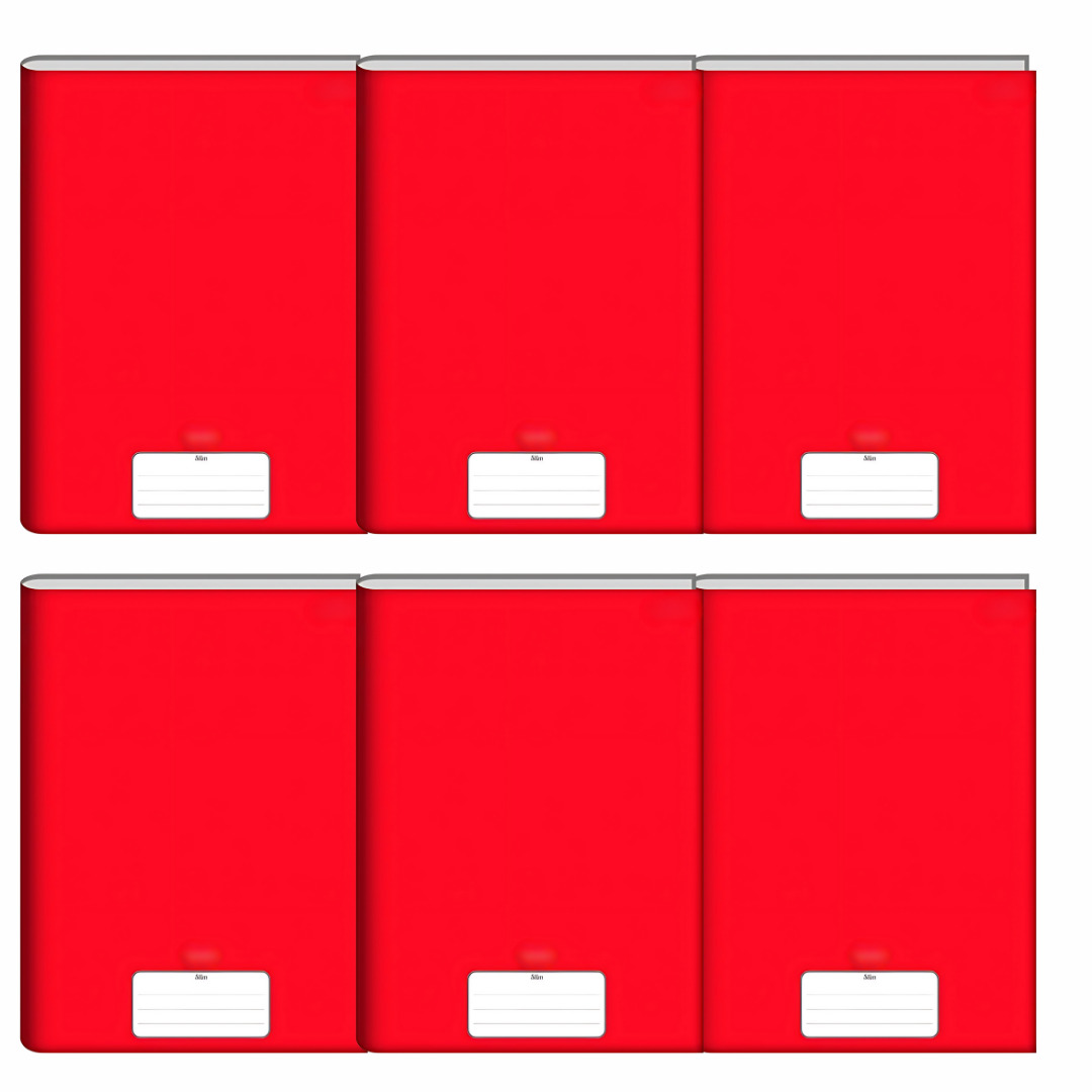 Caderno Broch Cd 80Fls Vermelho Paulista  - Cx 6 Unidades
