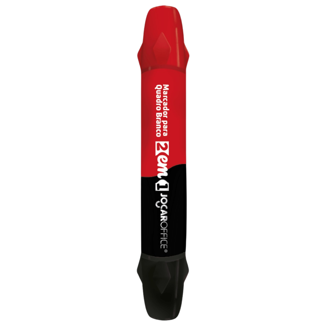 Marcador P/Qd Branco 2 Em 1 Pt/Verm Leo E Leo  - Cx 24 Unidades