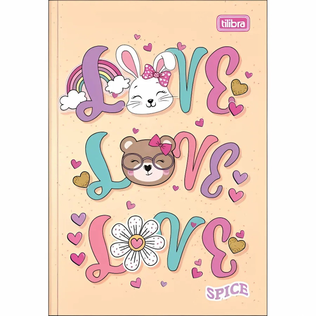 Caderno Broch Cd 1/4 Spice 80F Tilibra - Cx 6 Unidades