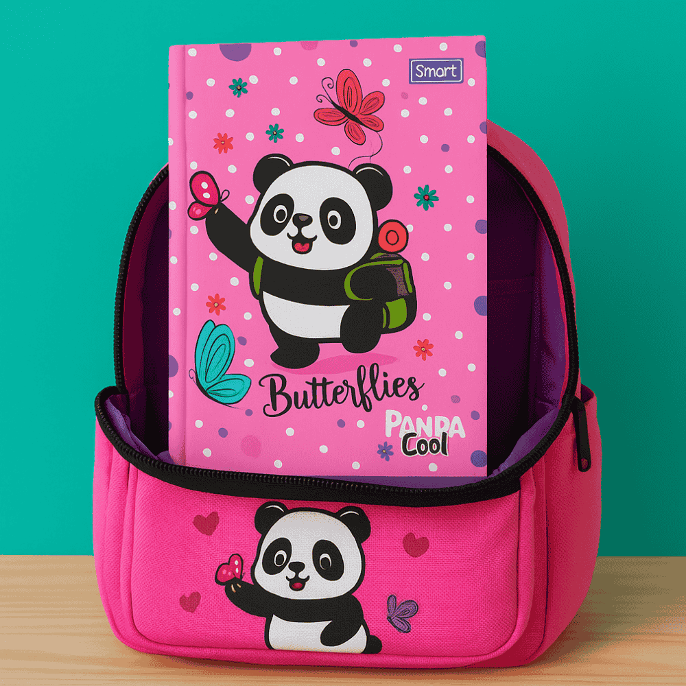 Caderno 1/4 Panda Smart - Cx 12 Unidades