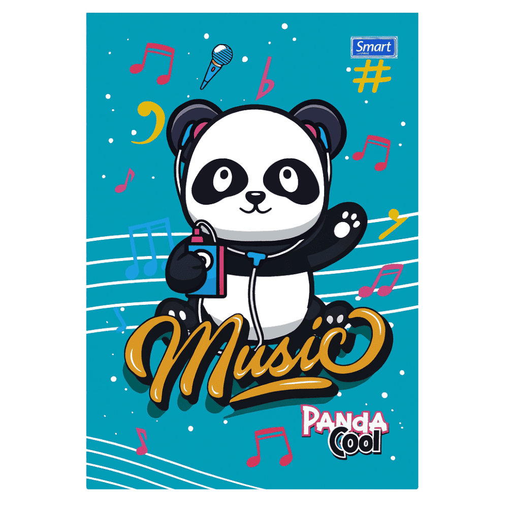 Caderno 1/4 Panda Smart - Cx 12 Unidades