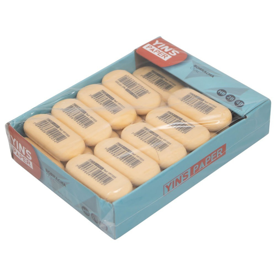 Borracha 4B Oval Laranja Yins Yp7355 - Cx 24 Unidades