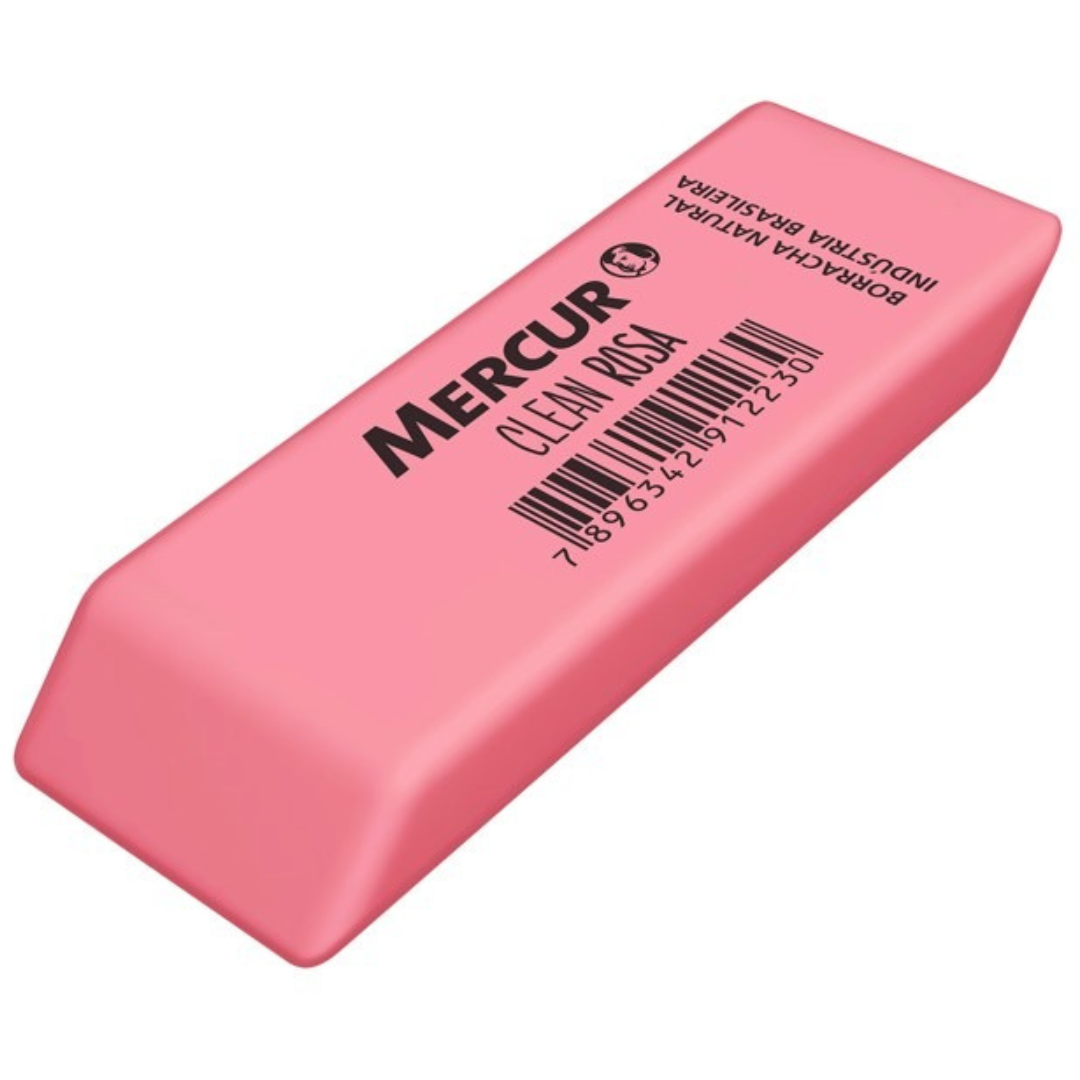 Borracha Clean Rosa Mercur 031 - Cx 24 Unidades