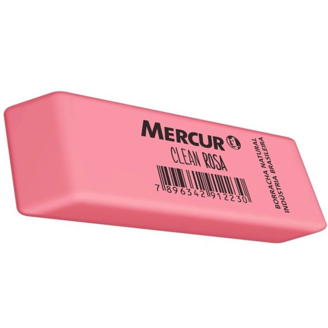 Borracha Clean Rosa Mercur 031 - Cx 24 Unidades