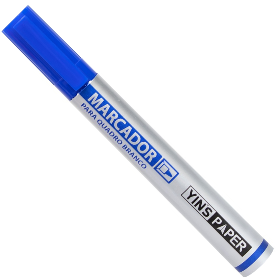 Marcador P/Qd Branco Azul Yins Yp7660 - Cx 24 Unidades
