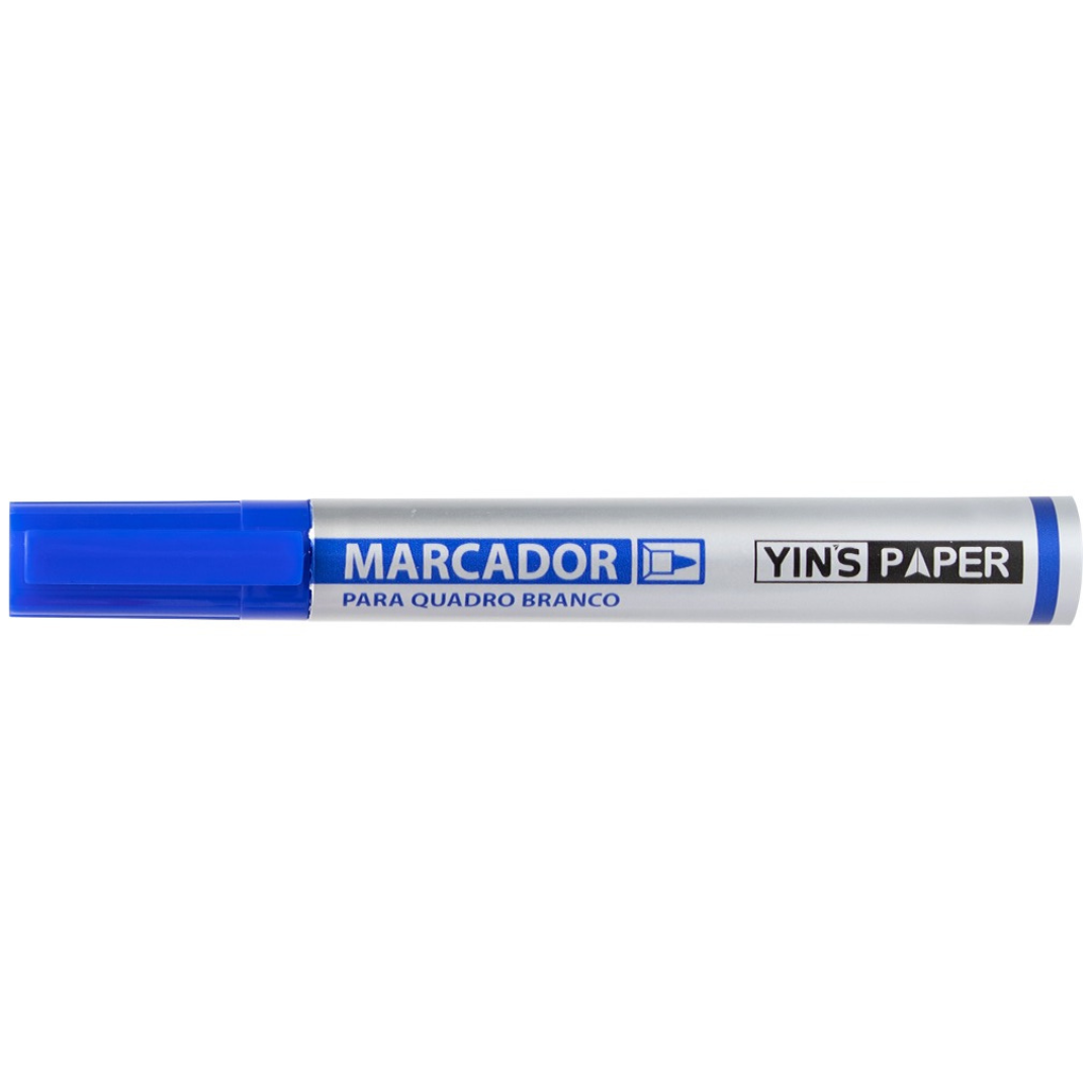 Marcador P/Qd Branco Azul Yins Yp7660 - Cx 24 Unidades