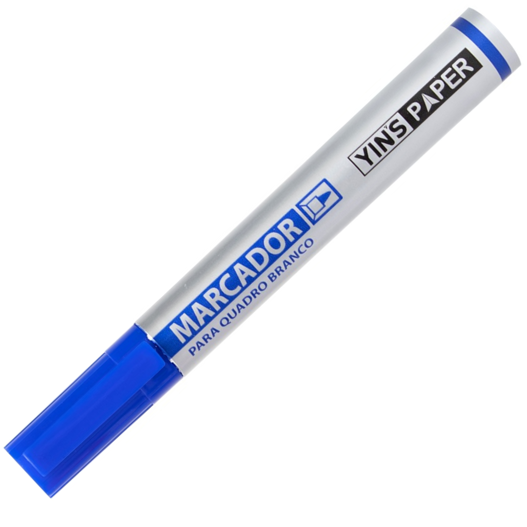 Marcador P/Qd Branco Azul Yins Yp7660 - Cx 24 Unidades