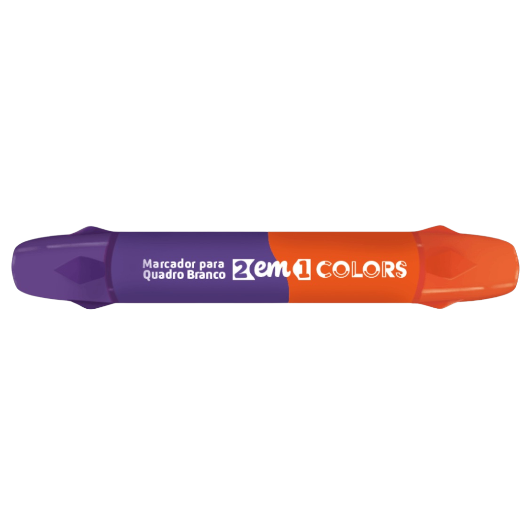 Marcador P/Qd Branco 2 Em 1 Cores Vibra Leo E Leo 10169 - Cx 24 Unidades